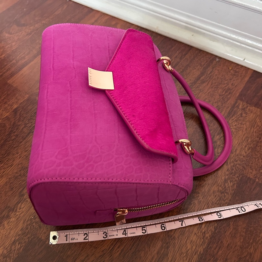 Ted Baker London 2 in 1 Calf Hair Leather Clutch Top Handle Handbag - Picture 14 of 17